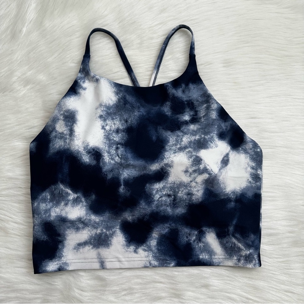 Old Navy Active Powersoft Navy Tie Dye Sports Bra, Sz Large